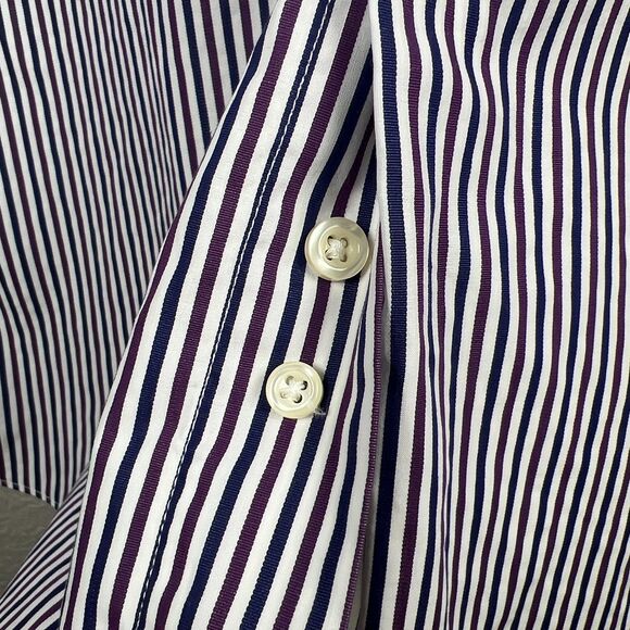 Brooks Brothers Dress Shirt Egyptian Ctn Sz 16-33 Slim Blue Stripe Button-Down - Picture 12 of 13